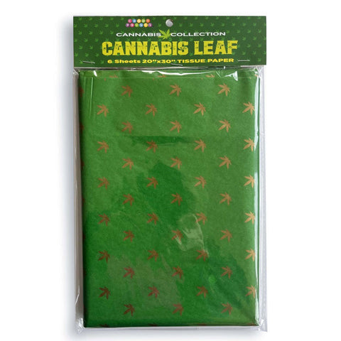 Cannabis Leaf Tissue Paper Sheets 6 Pack by Little Genie - Party Gifts and Novelties