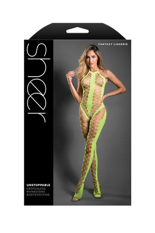 Sheer Unstoppable Crotchless Bodystocking - Body Stockings