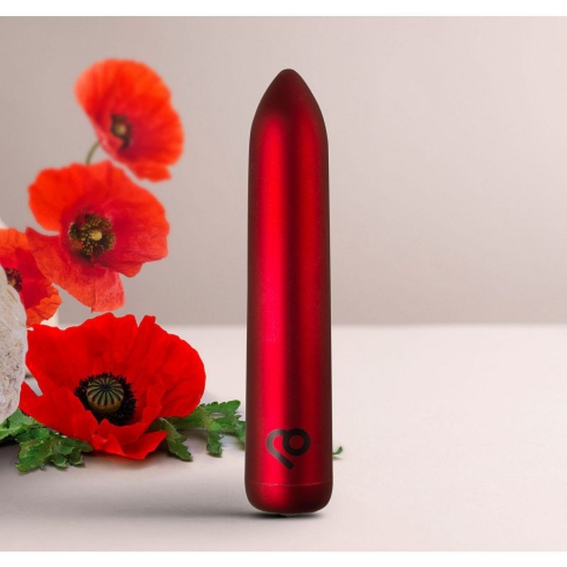 Rocks Off Poppy Red Rechargeable Bullet Vibrator - Bullet Vibrators