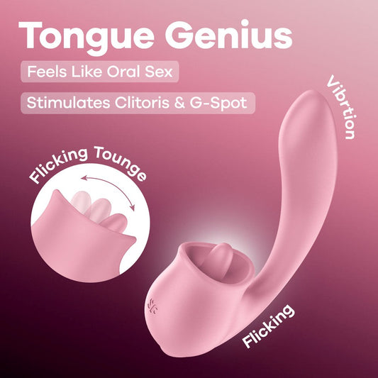 Satisfyer Tongue Genius Vibrator with Clit Stimulator