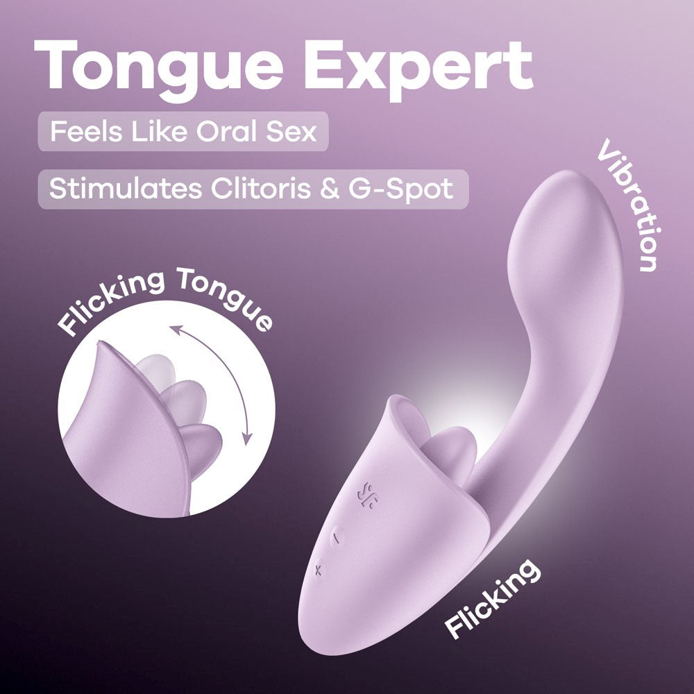 Satisfyer Tongue Expert Vibrator with Clitoral Stimulator - Clit Ticklers and Pulsators