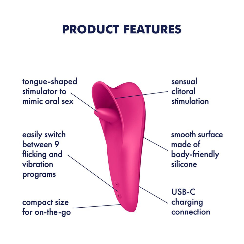 Satisfyer Tongue Master Flicking Clitoral Stimulator - Clit Ticklers and Pulsators
