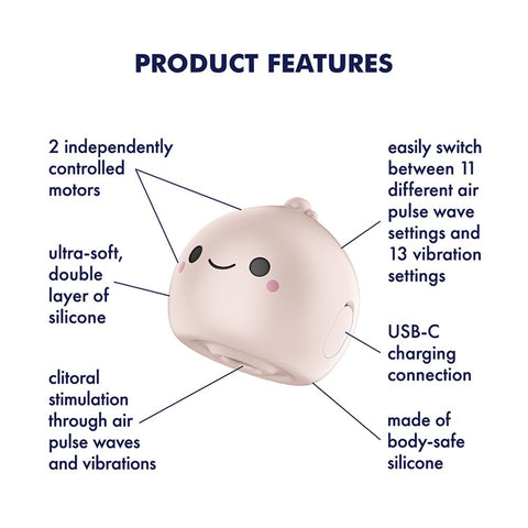 Mochi USB Rechargeable Air Pulse Stimulator Clit Vibrator - Clit Ticklers and Pulsators