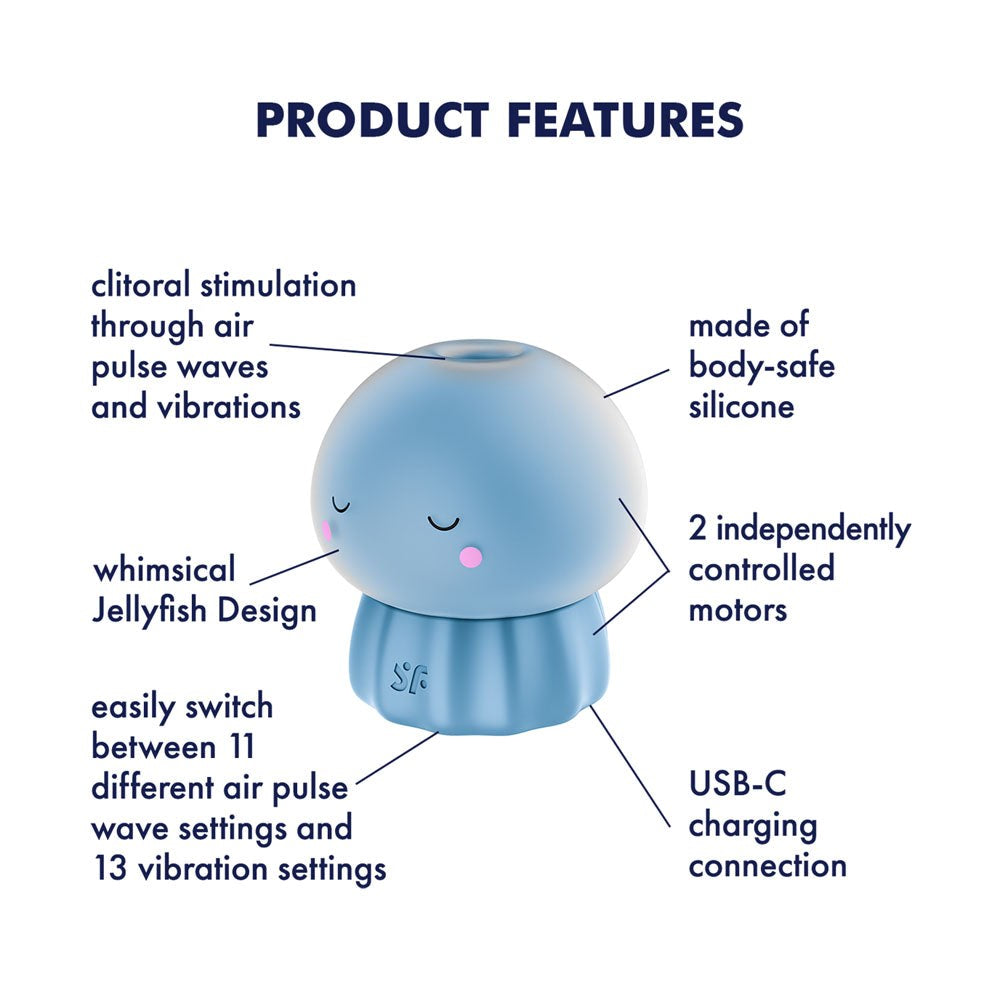 Satisfyer Jelly-cious Rechargeable Air Pulse Clit Stimulator - Clit Ticklers and Pulsators