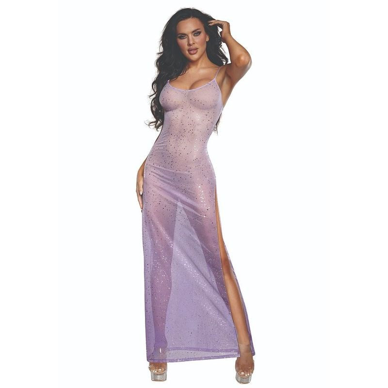 Dream Girl Ombre Glitter Mesh Womens Gown Lilac - Kimono's and Gowns