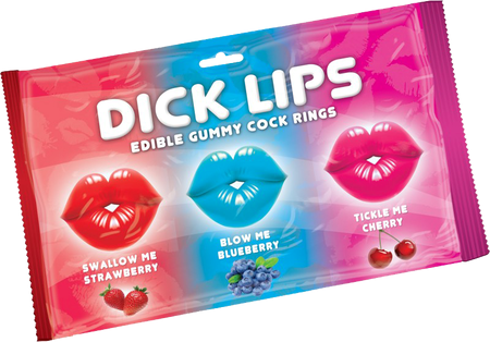Hott Products Dick Lips Gummy Cock Rings 3 Pack - Party Gifts and Novelties