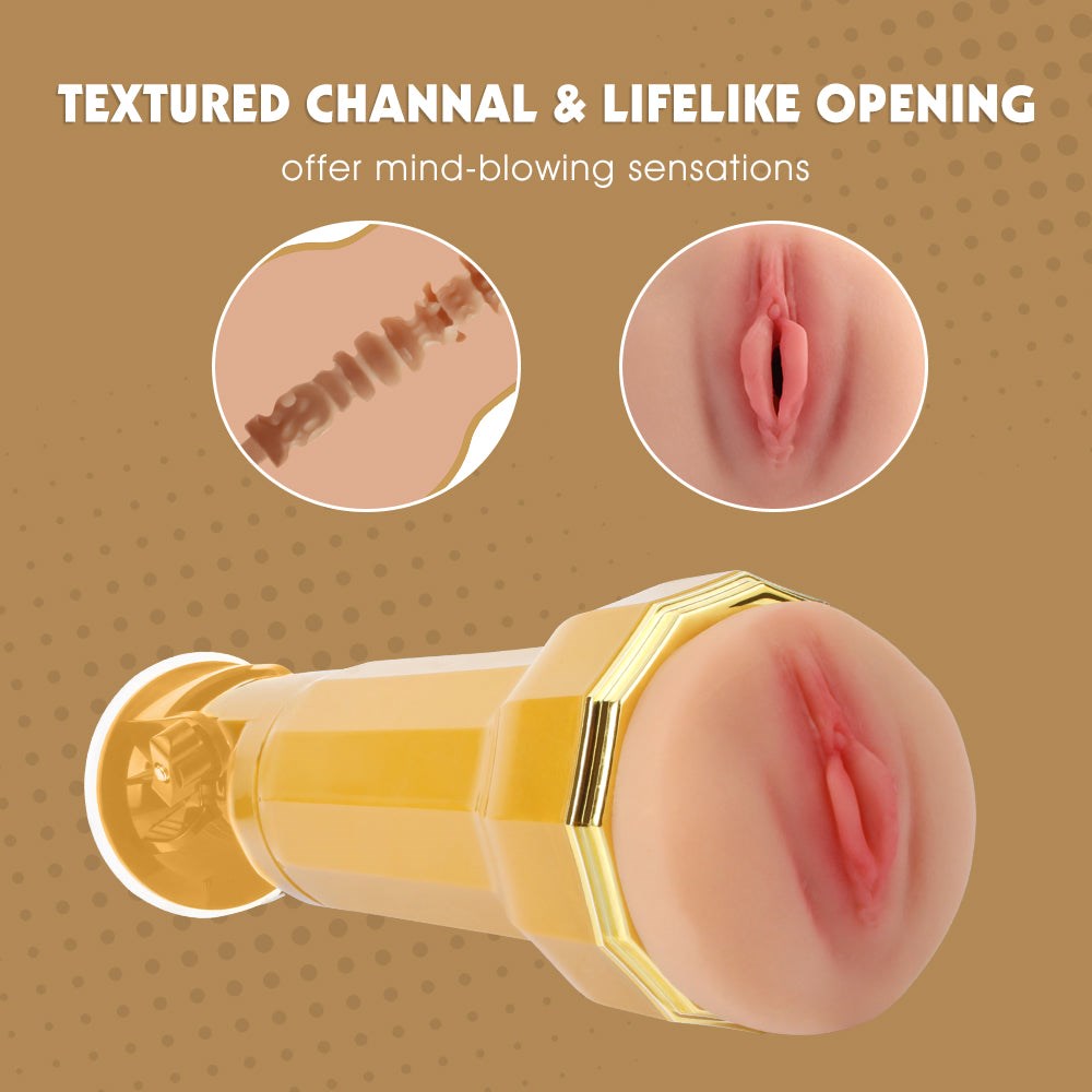 Chisa Jessie Realistic Vibrating Vagina Cup - Masturbators and Strokers