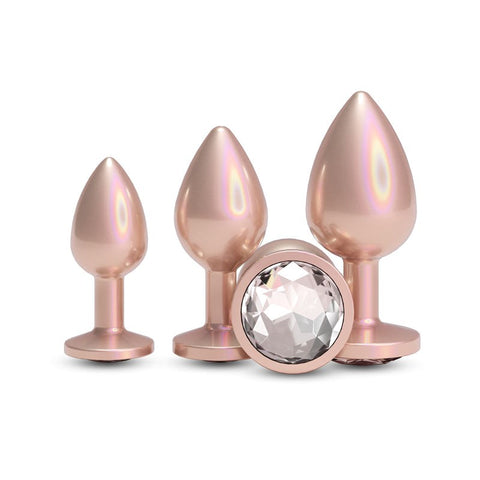 Rear Assets Trainer Kit Iridescent Gem Butt Plug Teal - Butt Plugs