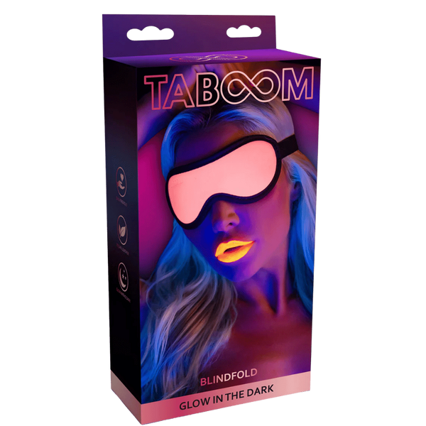 Scala Glow In The Dark Leather Blindfold - Masks And Blindfolds