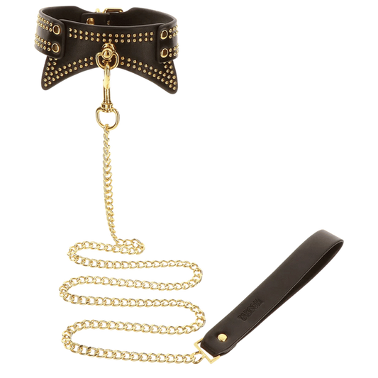 Scala Taboom Leather Studded Collar and Leash