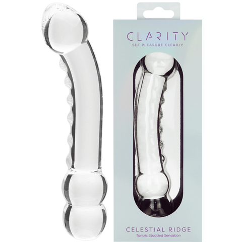 Glass Dildo Celestial Ridge by Creative Conceptions - Glass Sex Toys