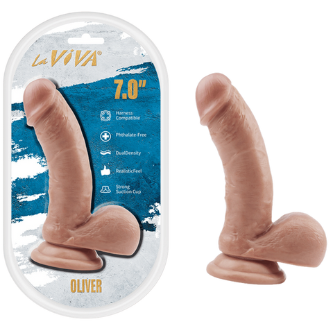 Oliver 7 Inch Dual Density Realistic Dildo by La Viva - Realistic Dildos