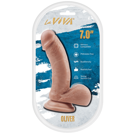 Oliver 7 Inch Dual Density Realistic Dildo by La Viva - Realistic Dildos