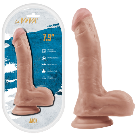 Jack 7.9 Inch Suction Cup Realistic Dildo by La Viva - Realistic Dildos