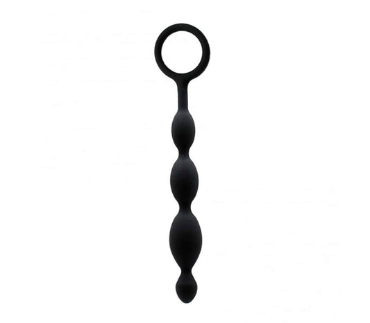 Love In Leather Silicone Anal Beads With Ring Pull