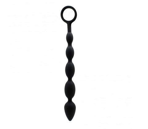 Long Silicone Anal Beads With Ring Pull by Love In Leather - Anal Beads and Balls