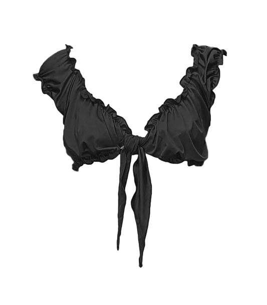 Love In Leather Mens Cropped Top with Tie Closure