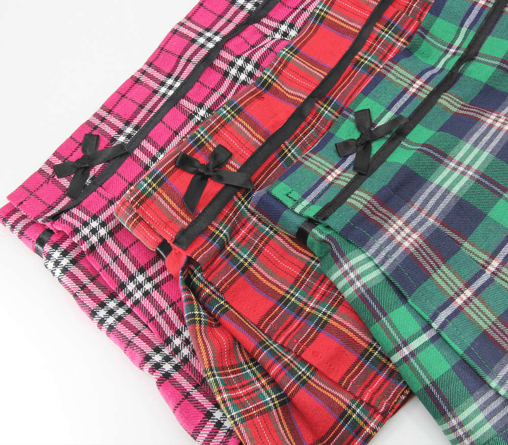 Love In Leather Tartan Wrap Sexy Skirt Green - Skirts And Club Wear