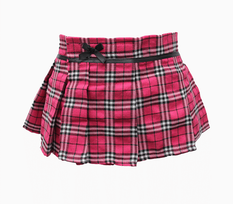 Tartan Wrap Sexy Skirt Pink by Love In Leather - Skirts And Club Wear