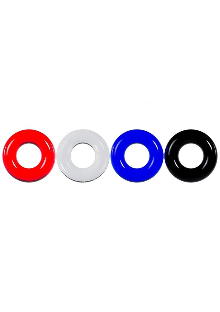 Shots LEVELZ Multicolour 4 Pack Cock Ring Set - Cock Ring Sets