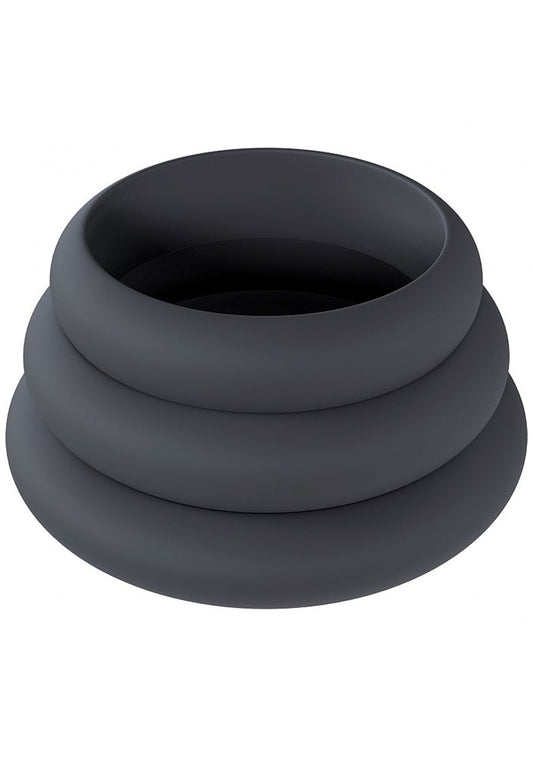 LEVELZ Wide O Silicone Cock Ring Set by Shots Toys - Cock Ring Sets