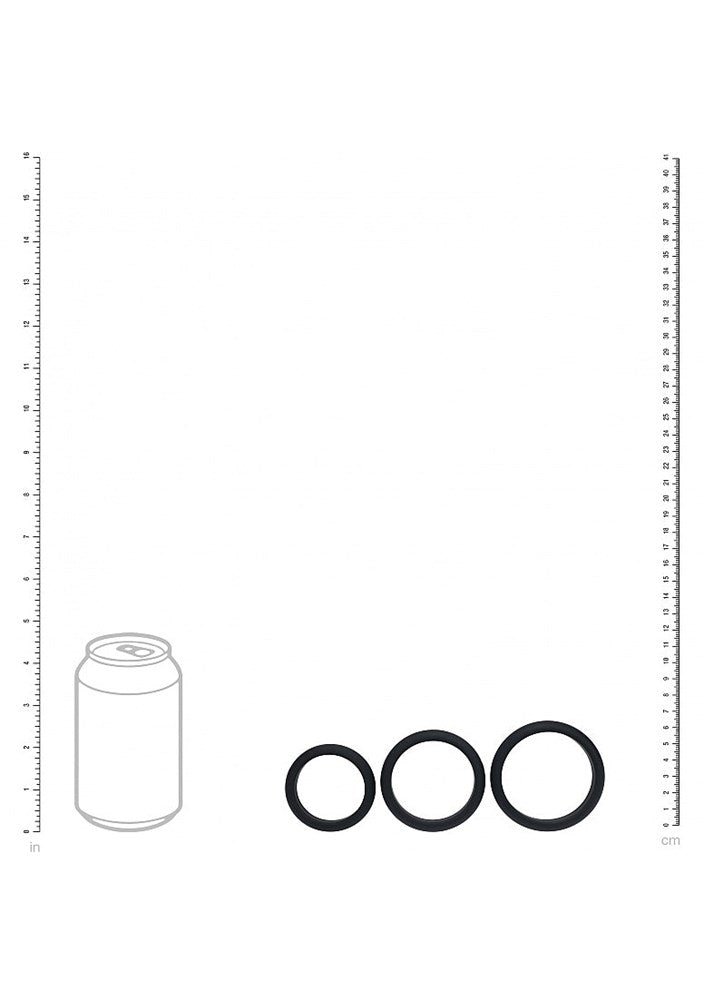 Shots LEVELZ Wide O Silicone Cock Ring Set of 3 Sizes L/XL/2X - Cock Ring Sets