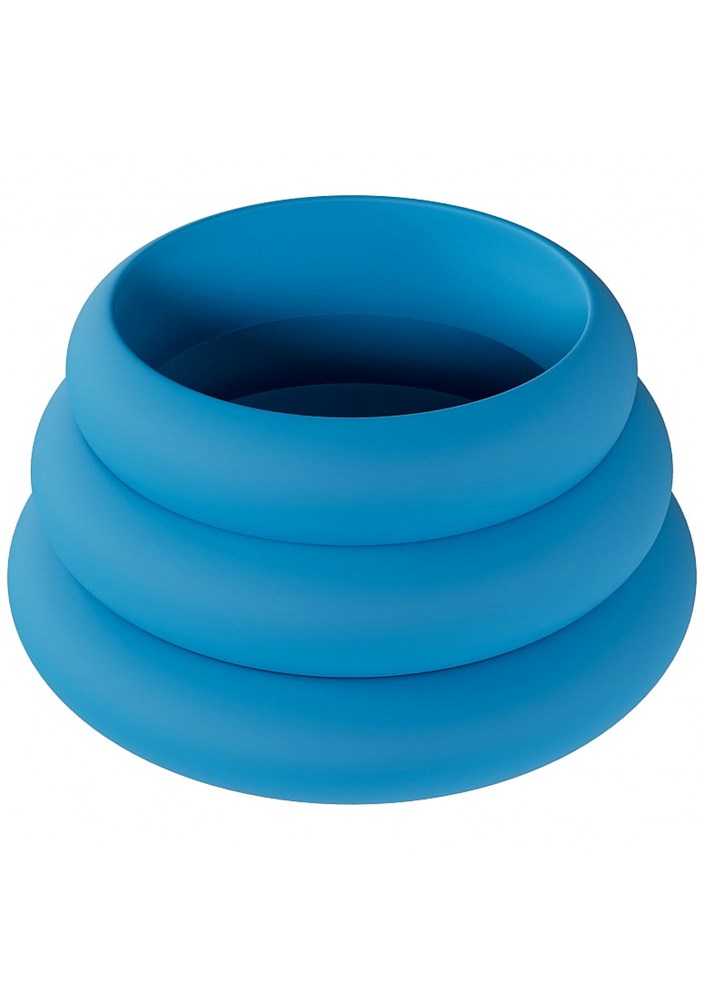 Shots LEVELZ Wide O Silicone Cock Ring Set of 3 Sizes L/XL/2X - Cock Ring Sets