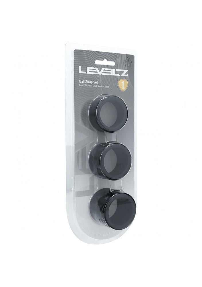 Shots LEVELZ Liquid Silicone Ball Strap Set of 3 Sizes - Cock Ring Sets