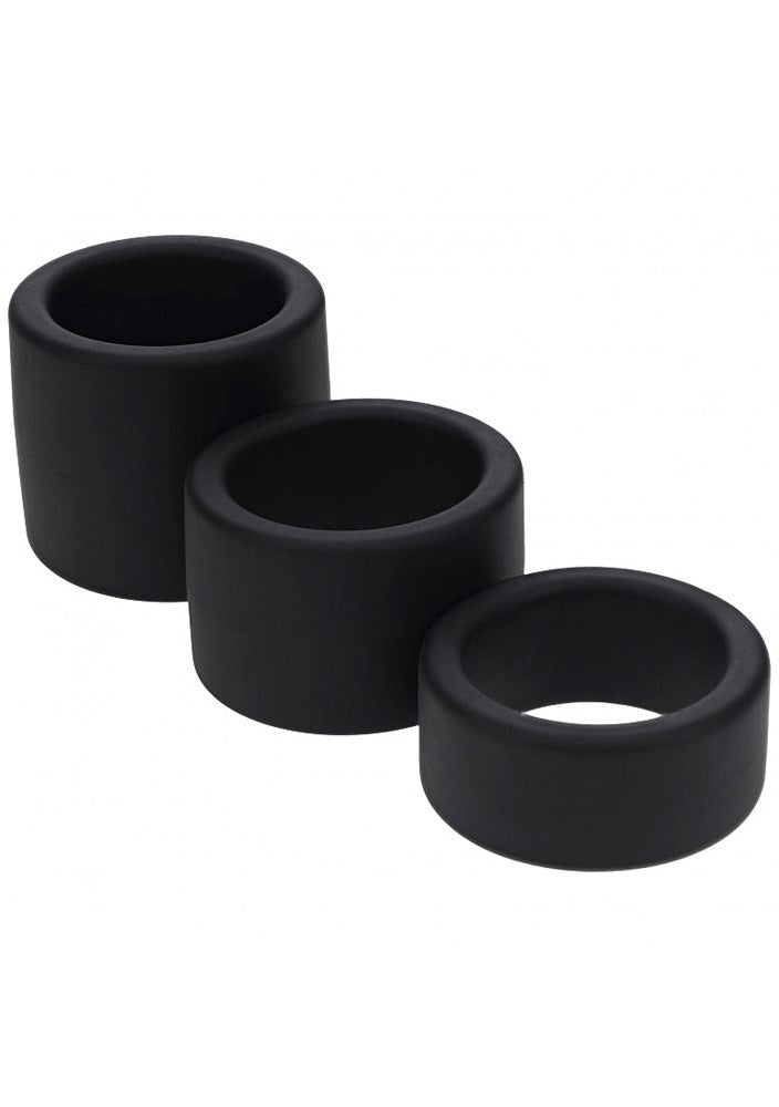 Shots LEVELZ Liquid Silicone Ball Strap Set of 3 Sizes - Cock Ring Sets