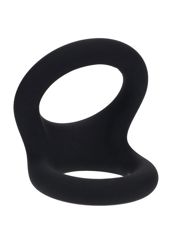 Shots LEVELZ Double O Silicone Cock and Balls Rings Black - Stretchy Cock Rings