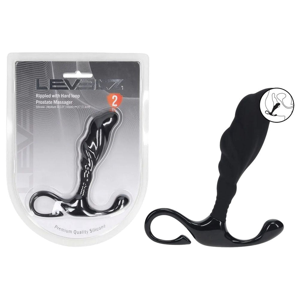 Shots LEVELZ Rippled with Hard Loop Prostate Massager Black - Prostate Toys