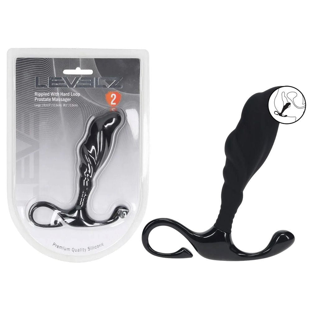 Shots LEVELZ Rippled with Hard Loop Prostate Massager Black - Prostate Toys