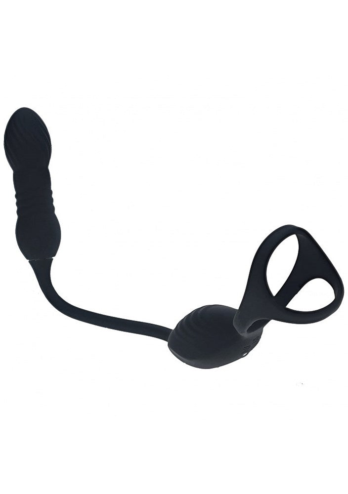 LEVELZ Vibrating TriO Cock Ring with P-Spot Stimulator - Vibrating Cock Rings