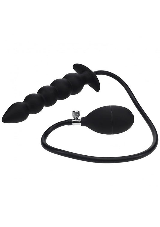 Beaded Inflatable Silicone Anal Plug by Shots Toys - Butt Plugs