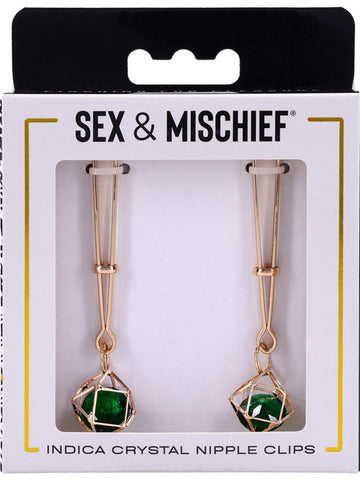 Indica Crystal Nipple Clips by Sportsheets - Nipple and Clit Clamps
