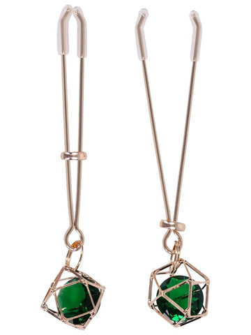 Indica Crystal Nipple Clips by Sportsheets - Nipple and Clit Clamps