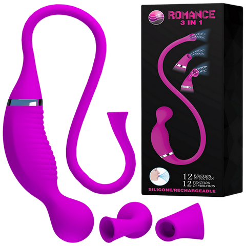 Rechargeable Romance 3-in-1 Vibrator by Baile - Clit Ticklers and Pulsators