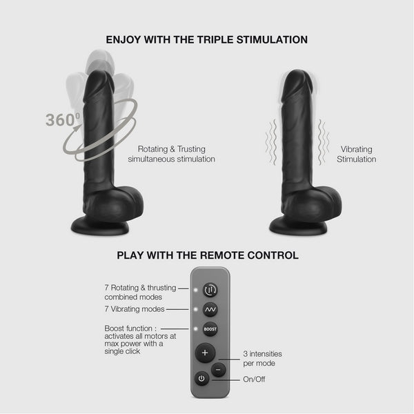 STRAP-ON-ME Rotating and Vibrating Realistic Dildo Large - Vibrating Dildos