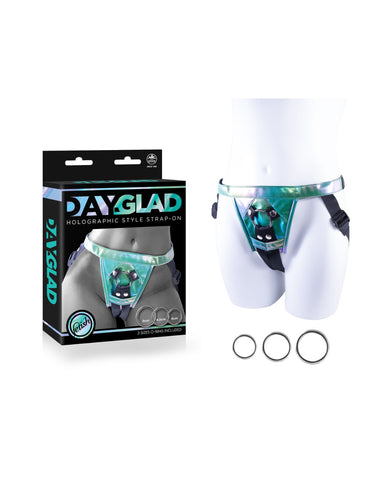 Day-Glad Pu Harness With 3 Different Size Metal Ring - Strap On Sextoys