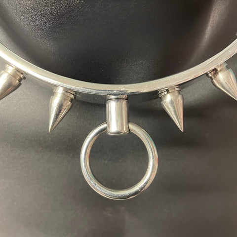 Spiked Metal BDSM Collar by Hell's Couture - Collars and Leads