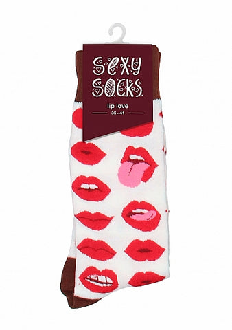 Lip Love Print Sexy Socks Party Gift by Shots Toys - Party Gifts and Novelties
