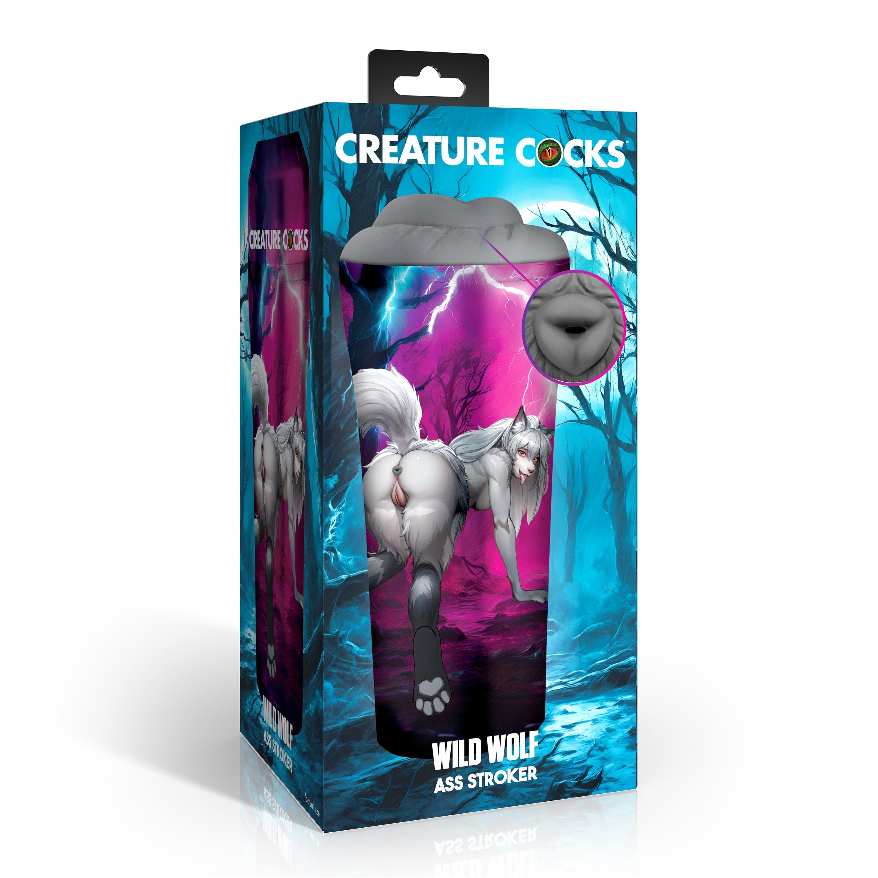 XR Brands Creature Cocks Wolf Realistic Ass Stroker - Masturbators and Strokers