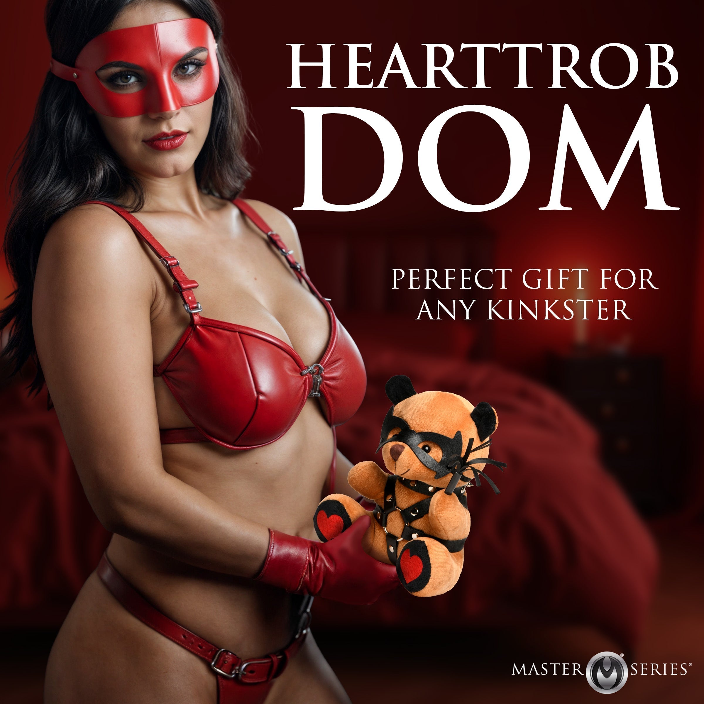 XR Brands Bondage Play Dom Teddy Bear Plushy - Party Gifts and Novelties