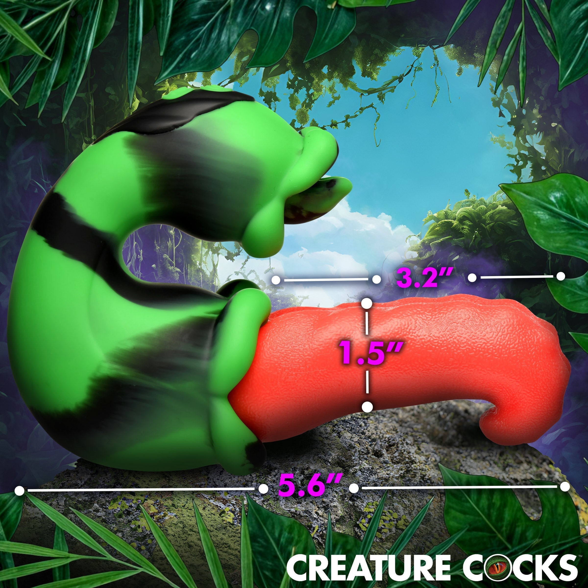 XR Brands Creature Cocks Tongue Lasher Silicone Vibrator - Clit Ticklers and Pulsators