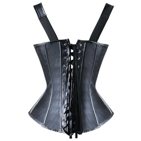 Punk Style Leather Strappy Vest Fetish Wear Corset - Her Fetish
