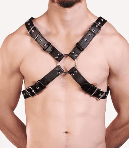 PU Leather Half Body Bondage Brace by Berlin Baby - Cuffs And Restraints