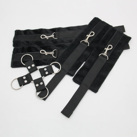 PU Hog Tie Cross Shackle Piece by Berlin Baby - Cuffs And Restraints