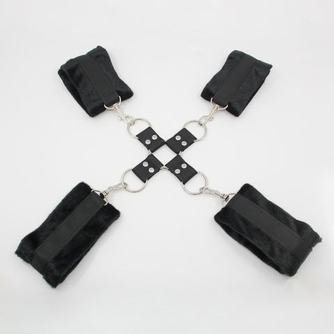 PU Hog Tie Cross Shackle Piece by Berlin Baby - Cuffs And Restraints