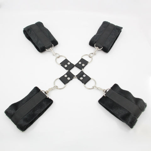 PU Hog Tie Cross Shackle Piece by Berlin Baby - Cuffs And Restraints