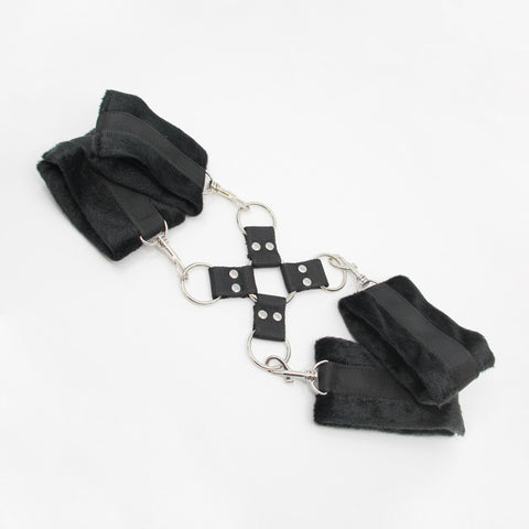 PU Hog Tie Cross Shackle Piece by Berlin Baby - Cuffs And Restraints